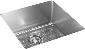 Elkay Crosstown Stainless Steel 18-1/2" x 18-1/2" x 9", Single Bowl Undermount Sink Kit