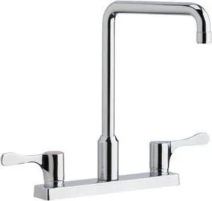 Elkay 8" Centerset Exposed Deck Mount Faucet with Arc Spout and 4" Lever Handles Chrome