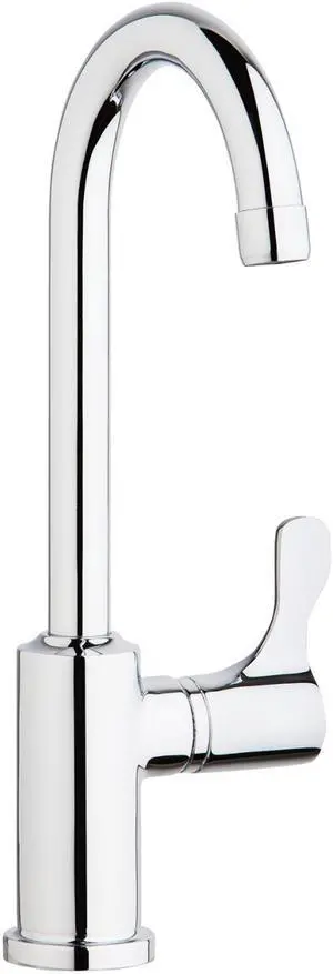 Elkay Single Hole 12-1/2" Deck Mount Faucet with Gooseneck Spout Lever Handle on Right Side Chrome