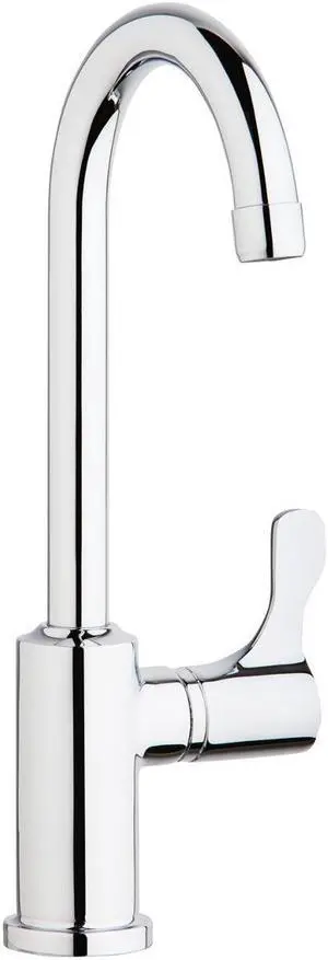 Elkay Single Hole 12-1/2" Vandal Resistant Deck Mount Faucet with Gooseneck Spout Lever Handle on Right Side Chrome