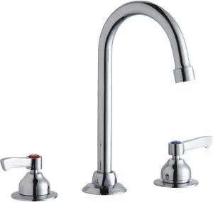 Elkay 8" Centerset with Concealed Deck Faucet with 5" Gooseneck Spout 2" Lever Handles Chrome