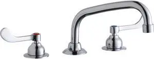 Elkay 8" Centerset with Concealed Deck Faucet with 8" Arc Tube Spout 4" Wristblade Handles Chrome