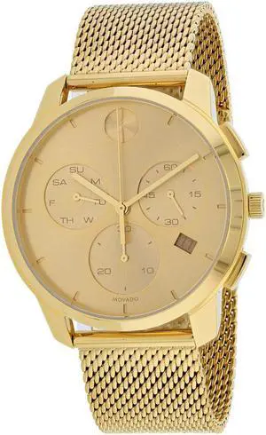Movado Bold Thin Chronograph Gold-Tone Mens Watch
