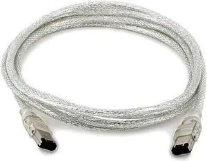Monoprice IEEE-1394 FireWire i.LINK DV Cable 6P-6P M/M, 6ft, Clear
