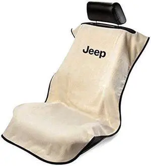 Jeep Letters Tan Embr Seat Armour