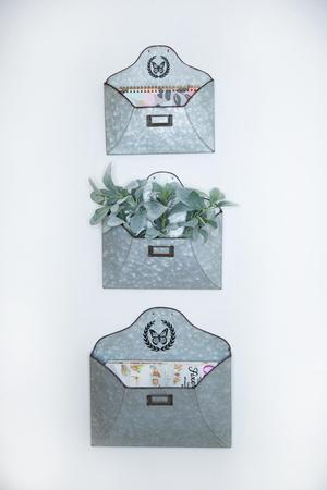 S/3 Galvanized Envelope Wall Pockets