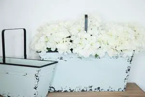 S/2 Metal Gathering Bins - Robins Egg Blue
