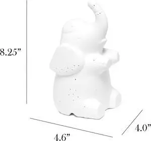 Simple Designs Porcelain Elephant Shaped Table Lamp