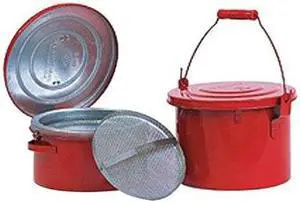 EAGLE B606 Bench Can,1-1/2Gal.,Galvanized Steel,Red