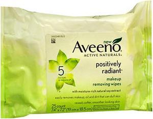 Aveeno Active Naturals Positively Radiant Makeup Removing Wipes  25 ct