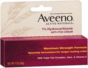 Aveeno Active Naturals 1 Hydrocortisone AntiItch Cream Maximum Strength Formula  1 oz