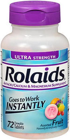Rolaids Ultra Strength Chewable Tablets Assorted Fruit - 72 ct