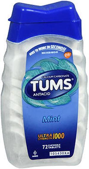 TUMS Antacid Ultra Strength 1000 Chewable Tablets Mint - 72 ct