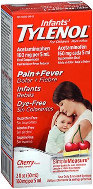 Tylenol Infants Pain  Fever Oral Suspension Dye Free Cherry  2 oz