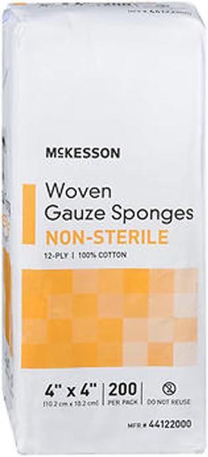 Caring St Woven Cotton Gauze Sponges 12ply 4x4 10Ct