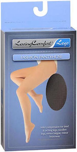 Loving Comfort Fashion Pantyhose Sheer Firm Black Queen Plus - 1 ea.
