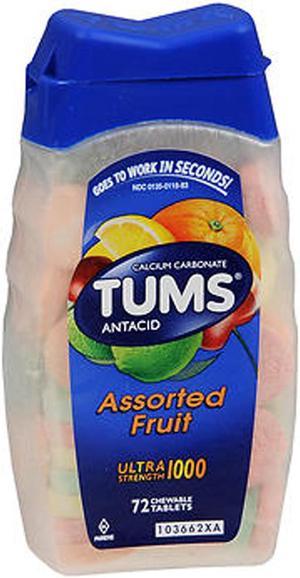 Tums Ultra Strength 1000 Chewable Tablets Assorted Fruit - 72 ct