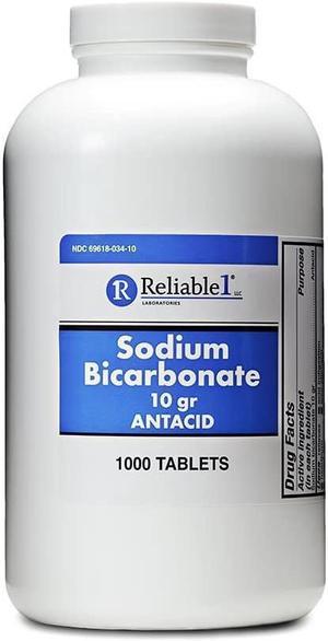 Reliable-1 Laboratories Sodium Bicarbonate 10 gr Antacid 1000 Tablets