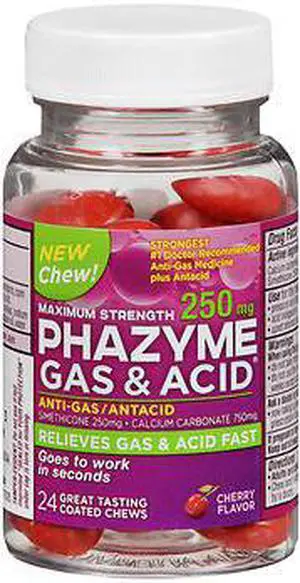 Phazyme Gas and Acid Relief Chewable, 250 mg - 24 ct
