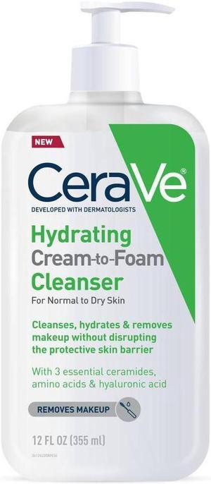 CeraVe Hydrating CreamToFoam Cleanser for Normal to Dry Skin  12 oz