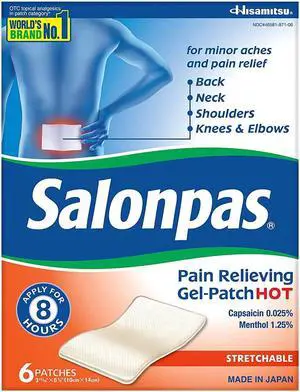 Salonpas Pain Relieving GelPatches Hot  6 Ct