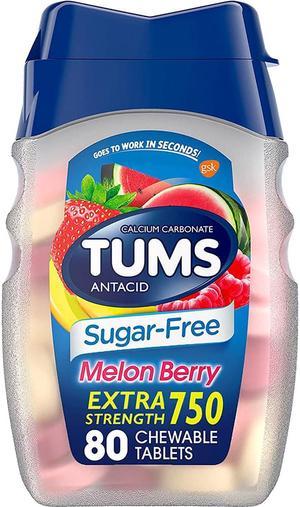 TUMS Extra Strength 750 Antacid Chewable Tablets Sugar-Free Melon Berry - 80 ct
