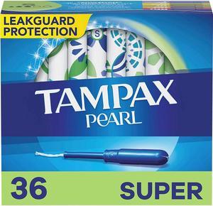 Tampax Pearl Tampons with Plastic Applicators Super Absorbency Unscented - 36 ea.