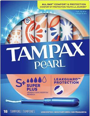 Tampax Pearl Tampons, Plastic Applicator, Super Plus Absorbency, Unscented - 18 ea.