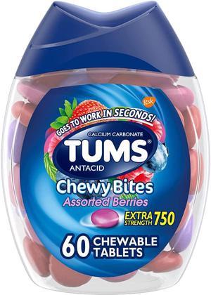 TUMS Extra Strength 750 Antacid Chewy Bites Assorted Berries - 60 ct