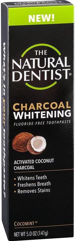 The Natural Dentist Charcoal Whitening Fluoride-Free Toothpaste Cocomint- 5 oz