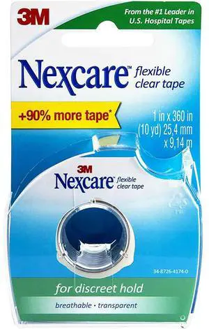 Nexcare Flexible Clear Tape 1 inch - 10 yds