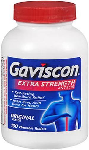 Gaviscon Chewable Tablets Extra Strength Original Flavor - 100 ct