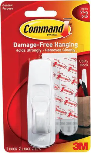 3M 17003 Command Large Hook 1 hook, 2 strips
