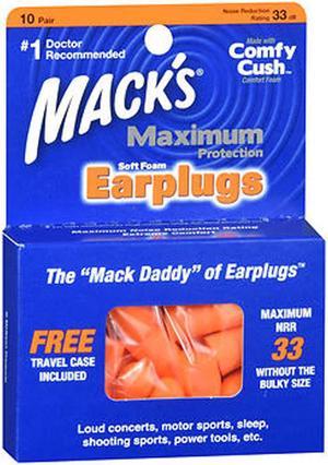 Mack's Maximum Protection Soft Foam Earplugs - 10 Pair