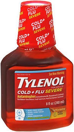 Tylenol Cold  Flu Severe Warming Liquid Honey Lemon  8 oz