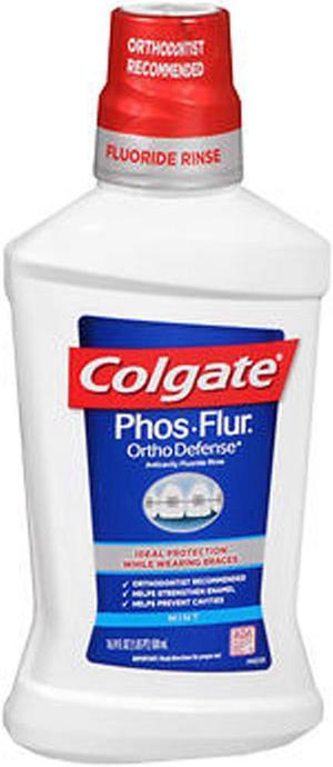 Colgate PhosFlur Fluoride Solution AntiCavity Rinse Mint  16 oz