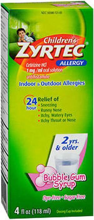 Zyrtec Children's 24 Allergy Syrup Bubble Gum - 4 oz