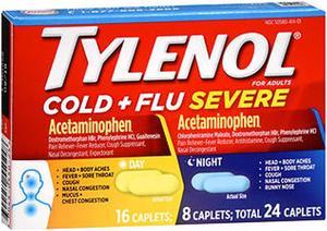 Tylenol Cold  Flu Severe Day  Night Caplets  24 ct
