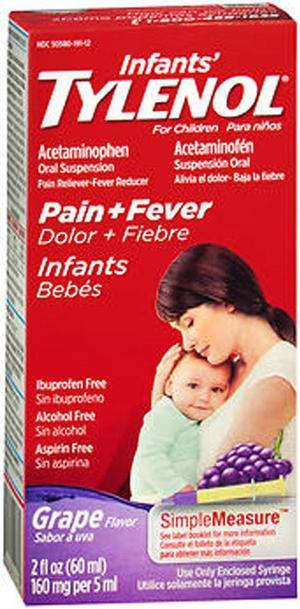 Tylenol Infants Pain  Fever Oral Suspension Grape Flavor  2 oz