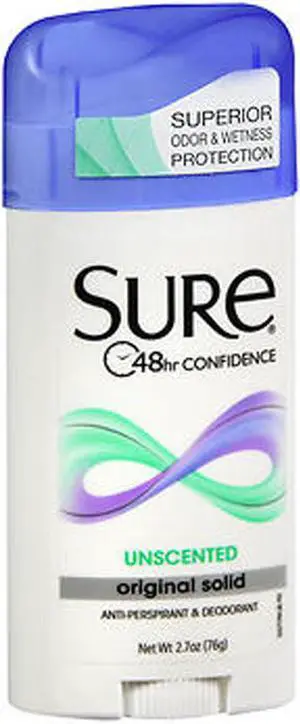 Sure Original Solid Unscented Deodorant Stick Sure Original Solid Unscented Deodorant Stick