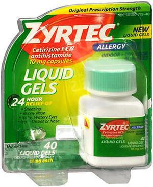 Zyrtec Allergy 10 mg Liquid Gels - 40 ct