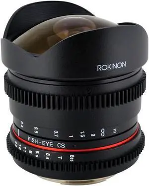 Rokinon 8mm T/3.8 Fisheye Cine Lens with Removable Hood for Sony E