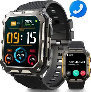 Military Smart Watches for Men 5ATM Waterproof Outdoor Rugged Tactical Sports Smartwatch 1.72" HD Fitness Tracker with Heart Rate Sleep Monitor Android Smart Watch for iPhone Compatible with Samsung Military Smart Watches for Men 5ATM Waterproof Outdoor Rugged Tactical Sports Smartwatch 1.72" HD Fitness Tracker with Heart Rate Sleep Monitor Android Smart Watch for iPhone Compatible with Samsung