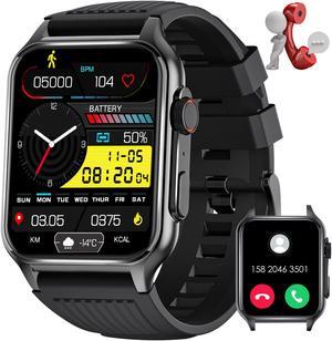 Smart Watch for Men (Answer/Make Calls)2023 Newest 1.96 Big Screen Fitness Tracker Watch Heart Rate Sleep Monitor 100+Sports Modes Military Smart Watch for iOS and Android Phone
