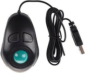 EIGIIS Portable Finger Handheld Trackball Mouse Wired USB Fits Left and Right Handed User