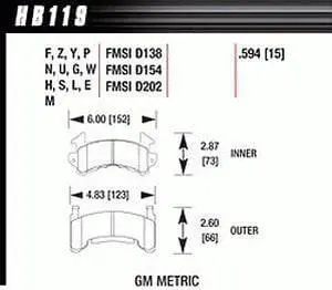 Hawk HB119S.594 Disc Brake Pad