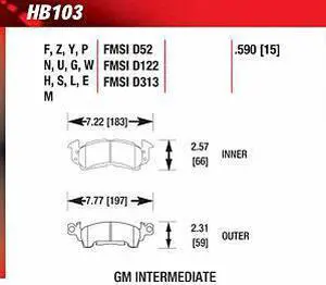 Hawk HB103G.590 DTC-60 Disk Brake Pads