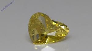 Heart Cut Loose Diamond (1.08 Ct,Fancy Canary Yellow(Irradiated) Color,VS1(Enhanced) Clarity) IGL Certified