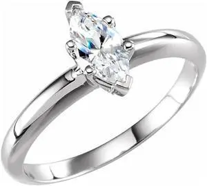 Marquise Diamond Solitaire Engagement Ring,14k White Gold (1.02 Ct,D Color,SI2 Clarity) IGI Certified