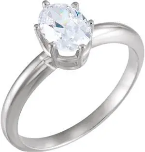Oval Diamond Solitaire Engagement Ring,14K White Gold (0.43 Ct,E Color,VVS1 Clarity) IGL Certified